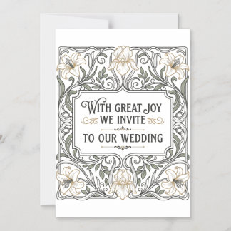 Art Nouveau floral invitation