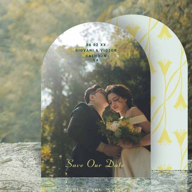 Art Nouveau Floral Lily Save The Date Announcement (Creator Uploaded)