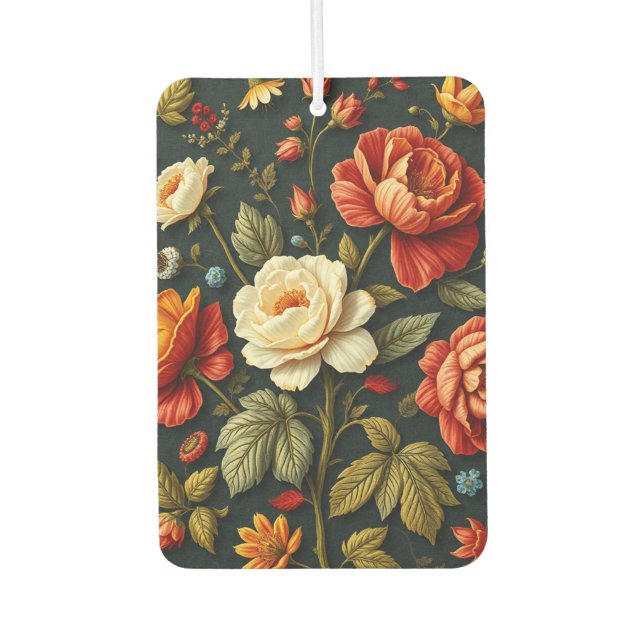 Art Nouveau Floral   - Live life in full bloom  Car Air Freshener (Front)