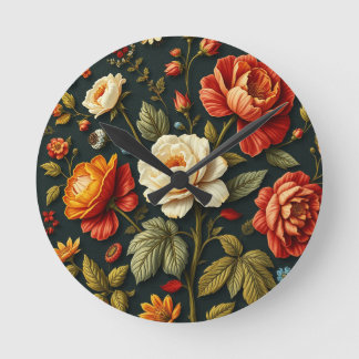 Art Nouveau Floral - Live life in full bloom Round Clock