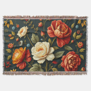 Art Nouveau Floral - Live life in full bloom Throw Blanket