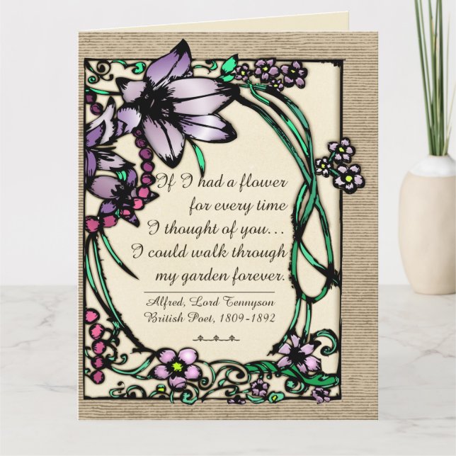 Art Nouveau - Floral Love Poems - Personalised Card (Front)