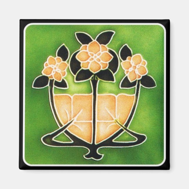 Art Nouveau Floral Magnet (Front)