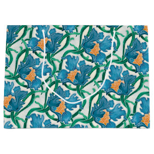 Art Nouveau Floral Majolica Pattern Large Gift Bag