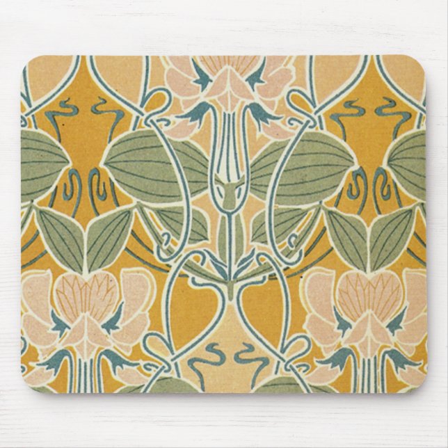 Art Nouveau Floral Mouse Mat (Front)