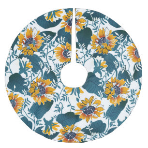 Art Nouveau, floral pattern. Brushed Polyester Tree Skirt