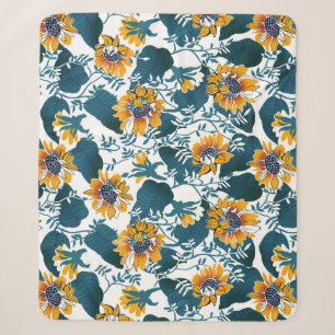 Art Nouveau, floral pattern. Sherpa Blanket