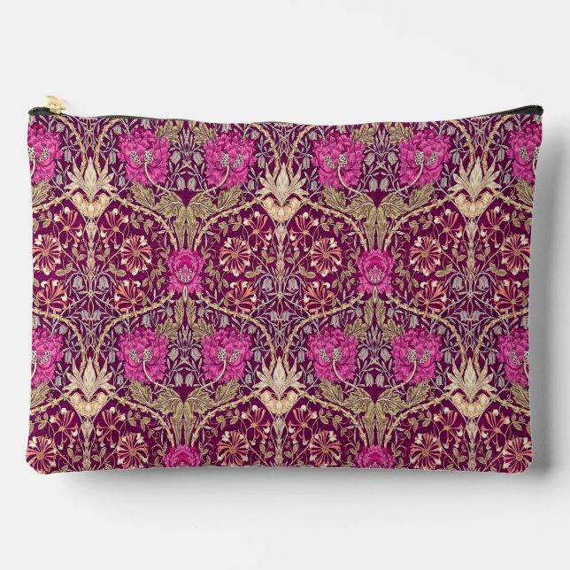 Art Nouveau Floral, Plum, Beige and Deep Purple Accessory Pouch (Front)