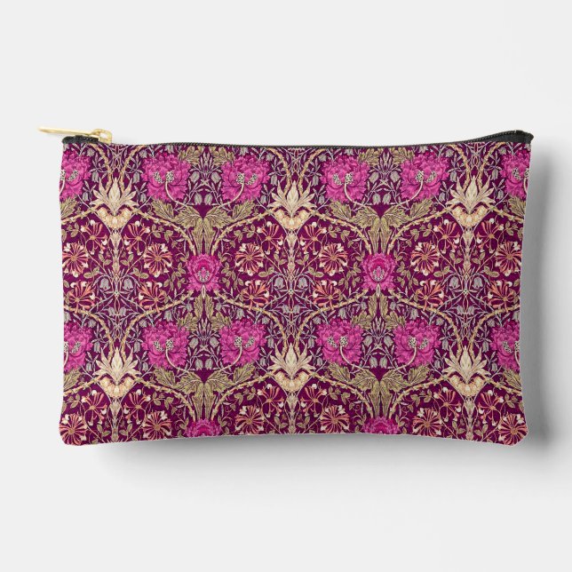 Art Nouveau Floral, Plum, Beige and Deep Purple Accessory Pouch (Front)