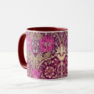 Art Nouveau Floral, Plum, Beige and Maroon Mug
