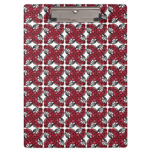 Art Nouveau Floral red and black rose vines design Clipboard