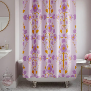 Art Nouveau Floral Soft Purple Shower Curtain