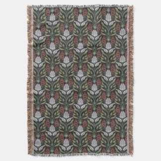 Art Nouveau Floral Throw Blanket