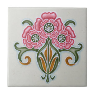 Art Nouveau Floral Tile