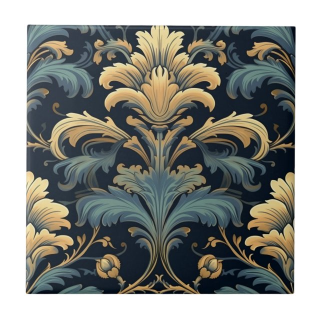 Art Nouveau Floral Tile (Front)