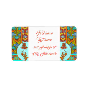 Art nouveau floral vintage flower victorian label