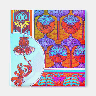Art nouveau floral vintage flower victorian magnet