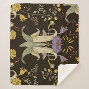 Art Nouveau Floral: Vintage Pattern Sherpa Blanket