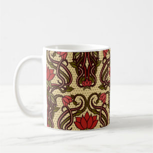 Art Nouveau floral wallpaper. Coffee Mug