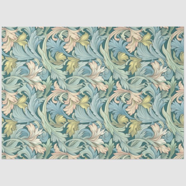 Art Nouveau Floral Wallpaper Design Decoupage Tissue Paper (Front)