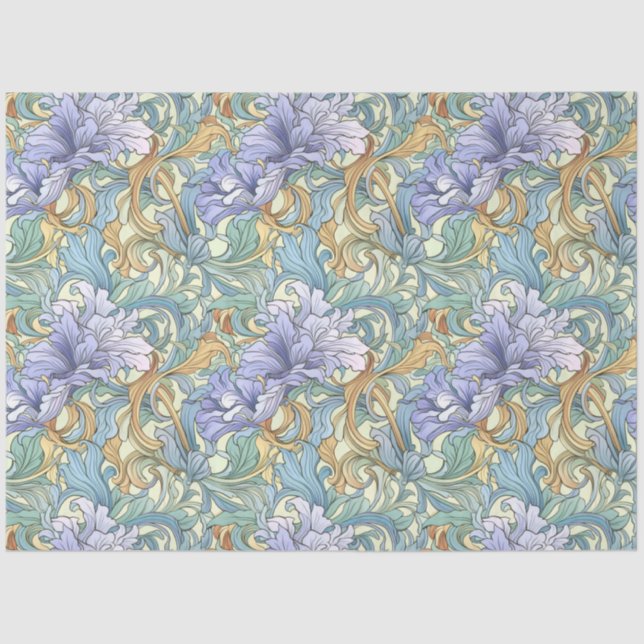 Art Nouveau Floral Wallpaper Design Decoupage Tissue Paper (Front)