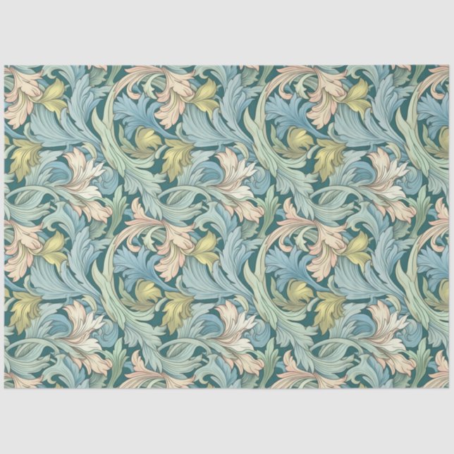 Art Nouveau Floral Wallpaper Design Decoupage Tissue Paper (Front)