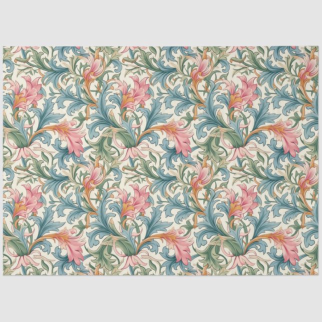 Art Nouveau Floral Wallpaper Design Decoupage Tissue Paper (Front)