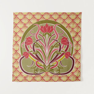 Art Nouveau floral wallpaper. Tapestry