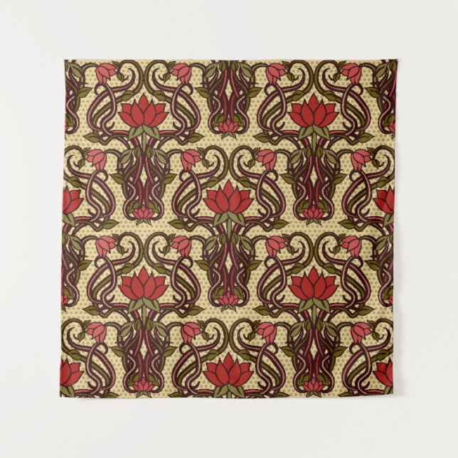 Art Nouveau floral wallpaper. Tapestry (Front)