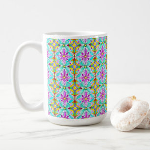 Art Nouveau Floral Watercolor Pattern Coffee Mug
