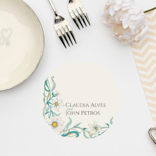 Art Nouveau Floral Wedding Coaster