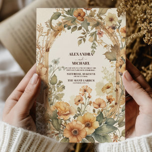 Art Nouveau Floral Wedding Invitation