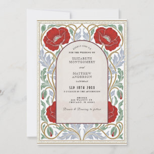 Art Nouveau Floral Wedding Invitation Template