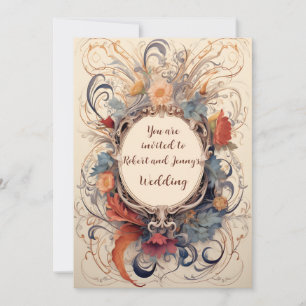 Art Nouveau Flourished Wedding Invitation
