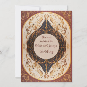 Art Nouveau Flourished Wedding Invitation