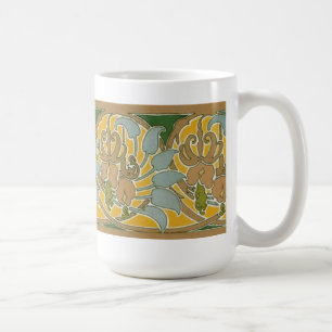 Art Nouveau Flower Border - Mug