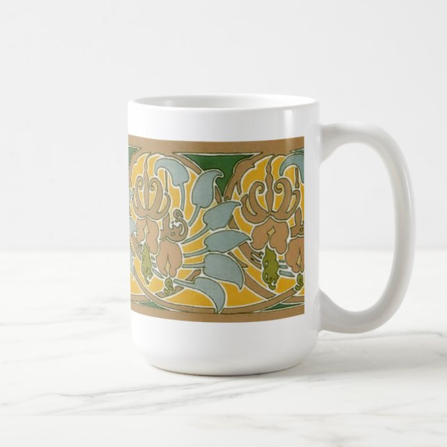 Art Nouveau Flower Border - Mug (Right)