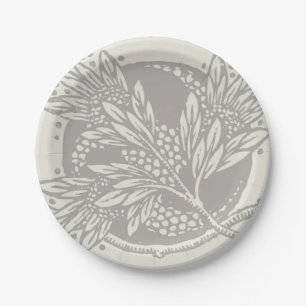 Art Nouveau Flower Floral minimalism Paper Plate