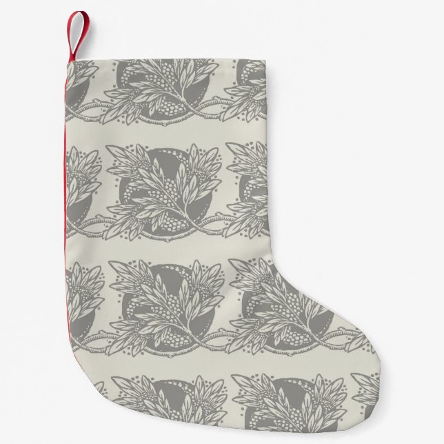 Art Nouveau Flower Floral minimalism Small Christmas Stocking (Front)
