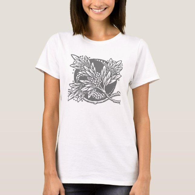 Art Nouveau Flower Floral minimalism T-Shirt (Front)