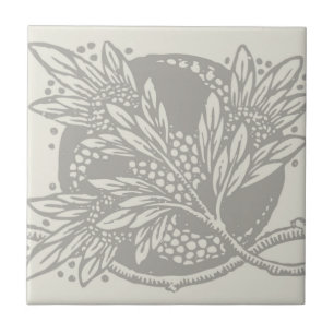 Art Nouveau Flower Floral minimalism Tile