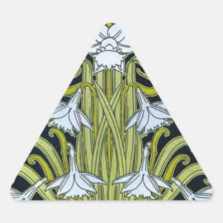 Art Nouveau Flower Triangle Sticker