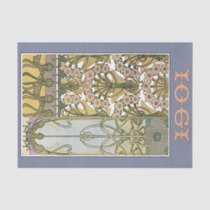 Art nouveau flowers  alphonse mucha floral art tissue paper