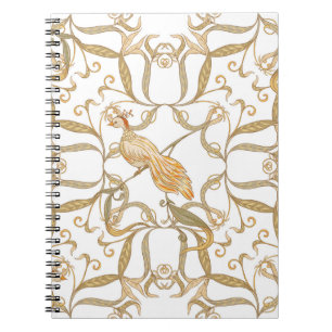 Art Nouveau Flowers Birds Notebook