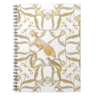 Art Nouveau Flowers Birds Notebook