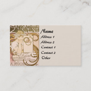 Art Nouveau Flowers Lady Woman Floral Nostalgia Business Card