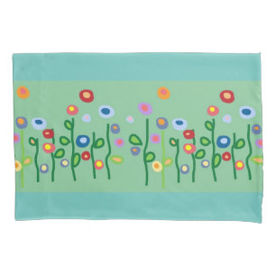 Art nouveau flowers pillowcase