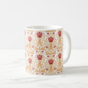 Art Nouveau flowers white Coffee Mug
