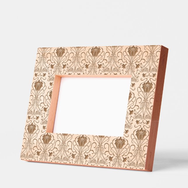 Art Nouveau flowers white  Etched Frames (Left)