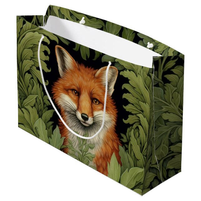 Art nouveau fox in the forest large gift bag (Back Angled)